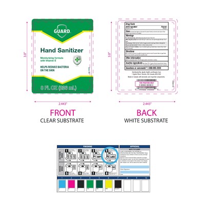 Principal Display Panel 8 Oz (06 Xxxxx Guard 8oz Sanitizer 70 Page 0001)